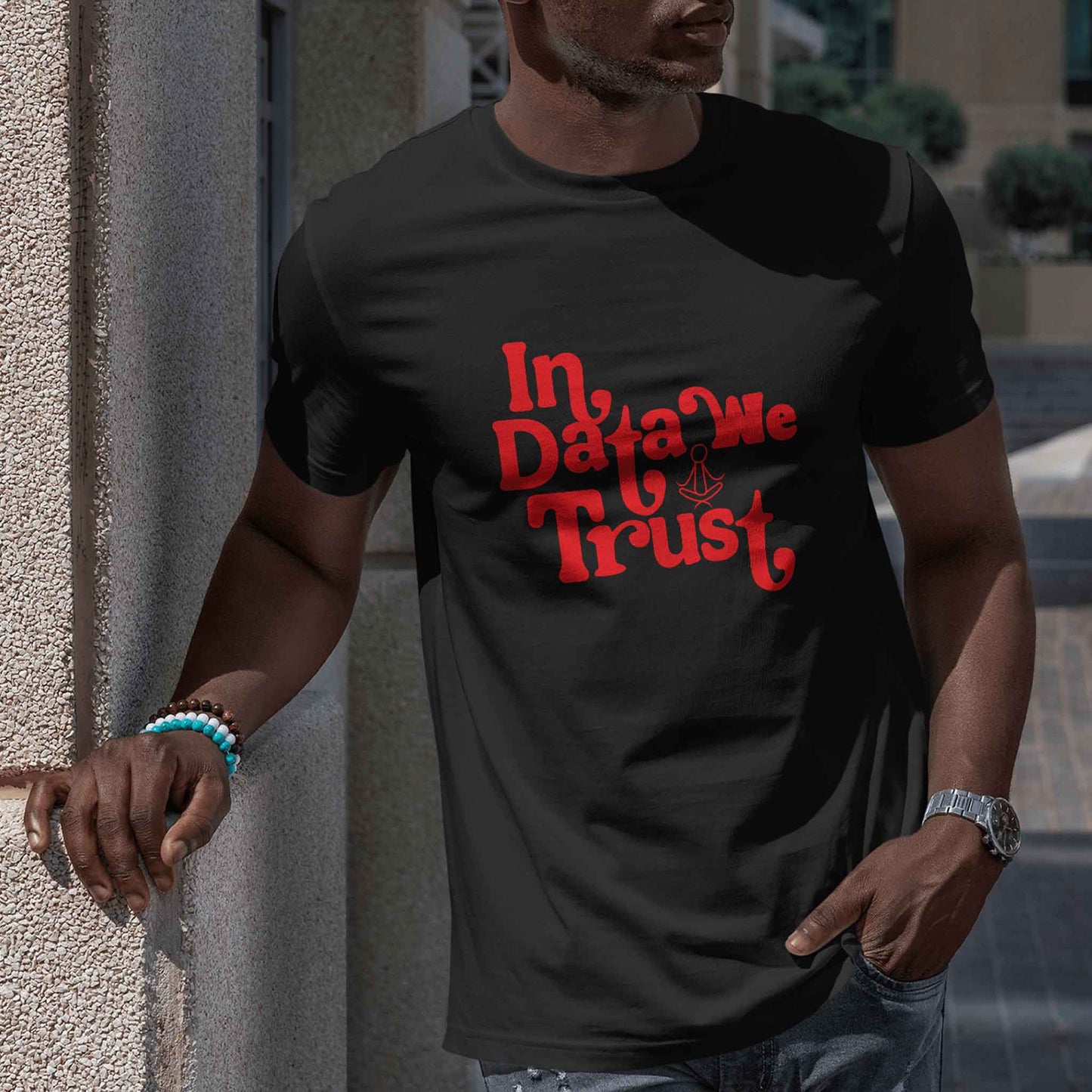 In Data We Trust - Red - Unisex Jersey Short Sleeve Tee