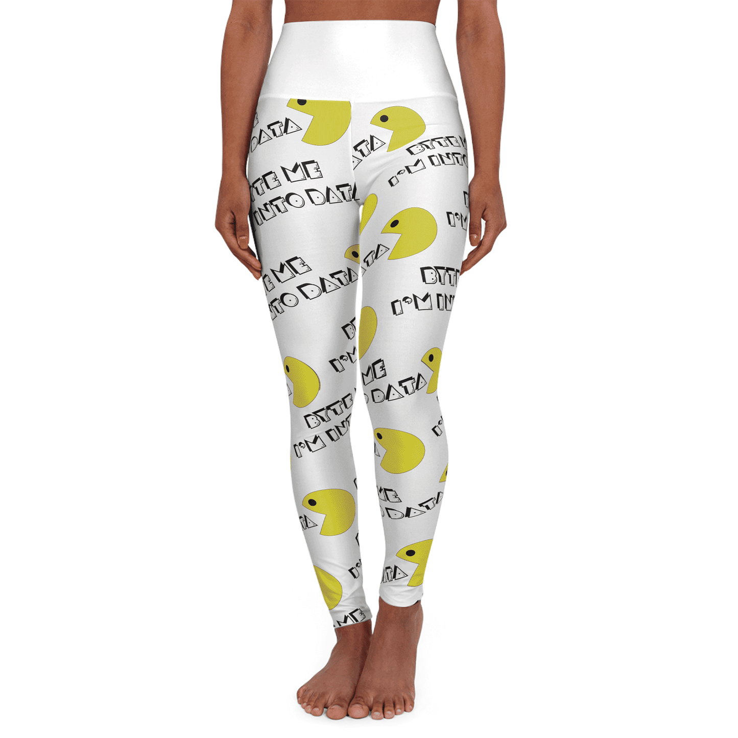 Byte Me I'm Into Data - High Waisted Yoga Leggings (AOP)